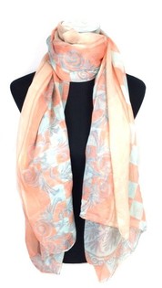 Sciarpa stile Ibiza arancione/azzurro (1 pz.)