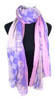 Sciarpa stile Ibiza viola/rosa (1 pz)