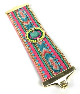 Bracciale Largo di Lusso Stile Ibiza Multicolore Buddha (1 pz.)