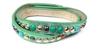 Braccialetto verde con borchie (1 pz)