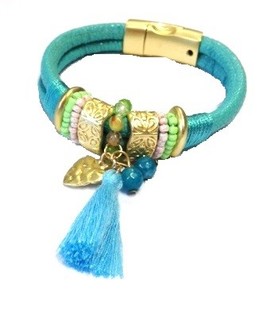 Braccialetto Stile Ibiza Turchese (1 pz)