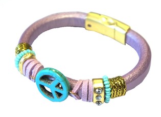 Braccialetto Ibiza Viola Simbolo Peace (1 pz)