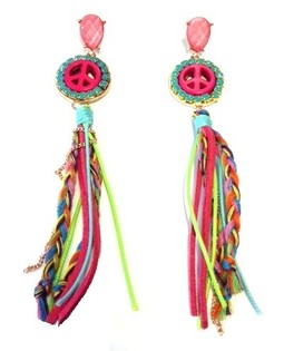 Orecchini Stile Ibiza Rosa Peace (1 pz)