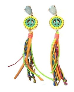 Orecchini Stile Ibiza Peace Colorati (1 paio)