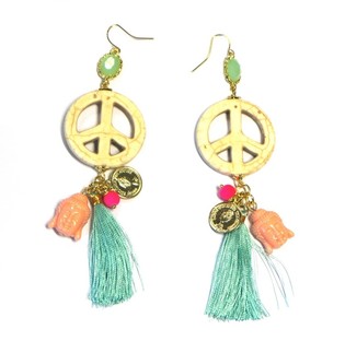 Orecchini con Simbolo della Pace Stile Ibiza (1 pz)