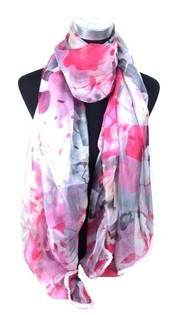 Sciarpa Fucsia/Grigio Stile Ibiza (1 pz)