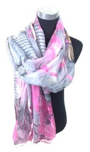 Sciarpa Stile Ibiza Rosa/Grigio Farfalla (1 pz)