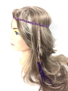 Fascia intrecciata con piume Viola (1 pz)