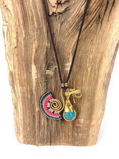Collana Ibiza HANDMADE ORIGINALS con Bluestone Arancione/Blu (1 pz.)