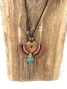 Collana HANDMADE ORIGINALS con Bluestone Rosso/Marrone (1 pz)