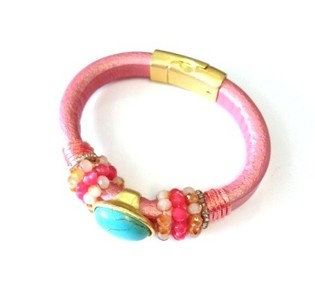 Braccialetto Rosa Stile Ibiza (1 pz)