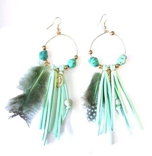 ORECCHINI STILE IBIZA MENTA (1 pz)