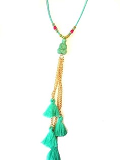 Collana Stile Ibiza Turchese con Buddha (1 pz)