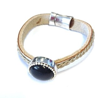 Bracciale stile Ibiza con pietra (1 pz)