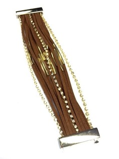 Braccialetto Stile Ibiza Marrone/Oro (1 pz)