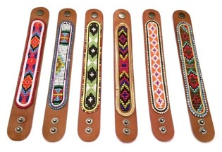 Bracciale in Pelle Azteco con Strass Confezione Mix (6 pz)