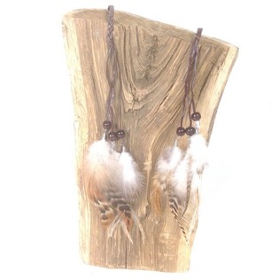 Fascia per Capelli/Collana con Piume Crema (1 pz)