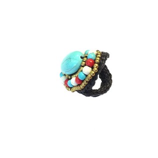 Anello stile Ibiza con pietra (1 pz.)