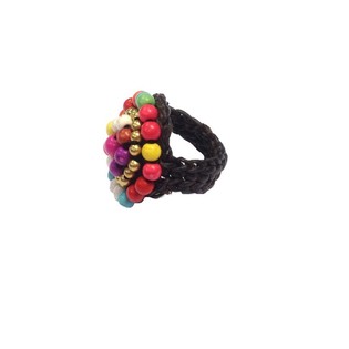 Anello stile Ibiza con pietre colorate (1 pz)