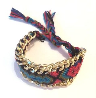 Bracciale intrecciato rosso/blu (1 pz.)