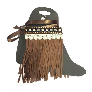 Decorazione di Lusso per Stivali con Frange Marrone (1 pz)