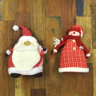 BABBO NATALE E PUPAZZO DI NEVE IN PELUCHE (4 pz.)