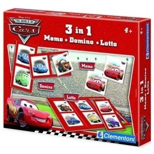 GIOCO 3 IN 1 DISNEY PIXAR CARS - MEMO - DOMINO - TOMBOLA