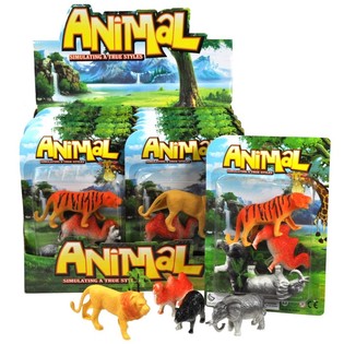 GRANDE SET GIOCO ANIMALI SELVATICI SU CARD (12 pz.)