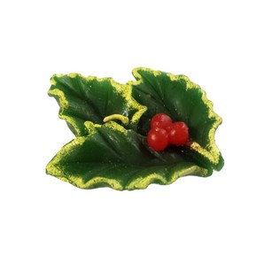 Candela di Natale - Modello Foglia di Agrifoglio (5 pz.)
