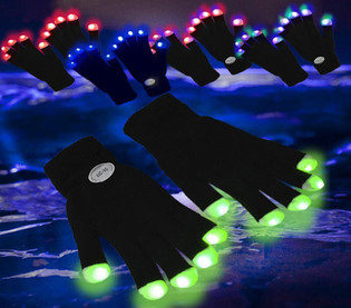 Guanti LED / Guanti Rave (12 pz.)