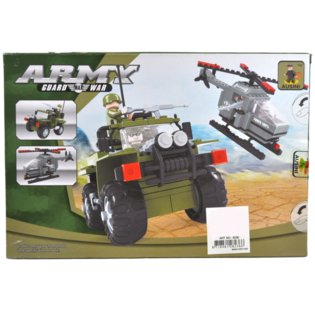 Mattoncini da Costruzione BRICKS Elicottero Militare e Jeep