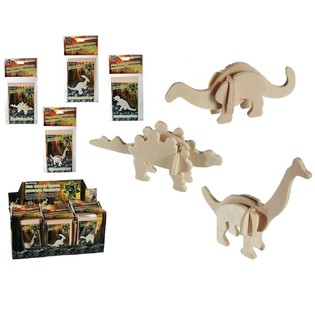 Puzzle 3D in legno dinosauro in display (72 pz.)
