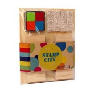 SEEDLING - KIT DI TIMBRI LA MIA CITTÀ (Set Creativo in Legno B2B)