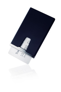 MENU - Porta carte di credito in titanio con segnale acustico (1 pz.)