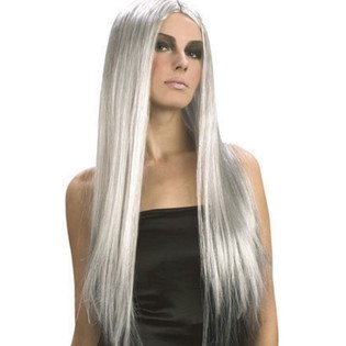 Parrucca Lunga Capelli Grigi (1 pz.)