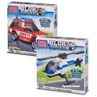MEGA BLOKS - SUV DEI VIGILI DEL FUOCO E ELICOTTERO DELLA POLIZIA (2 pz.)