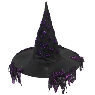 Cappello da strega con frange viola (6 pz.)