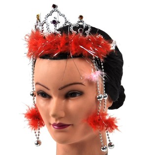 CORONCINA ARGENTATA CON BORDO IN PELUCHE E CORDINI (12 pz.)