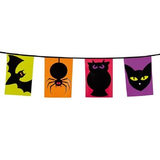 FESTONE DI BANDIERINE ANIMALI NERI - 6 METRI (3 pz.)