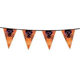 Festone di Bandierine BOO Ragno - 6 Metri (6 pz.)