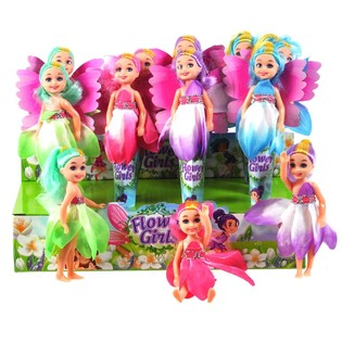 Bamboline con gonne di fiori in espositore (12 pz.)