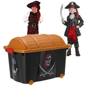 Grande baule portagiochi pirati | 60L con ruote