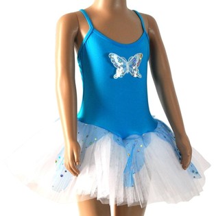 TUTU BLU/BIANCO PER BAMBINI - TAGLIA 6