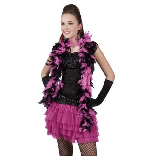 Boa di Piume Nero/Rosa per Principesse 180 cm (6 pz.)