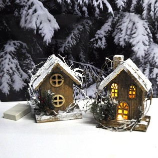 Case di Natale Decorative di Lusso con Illuminazione (15 pz.)