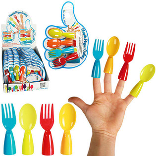 POSATE DA DITO 4 PEZZI SU CARTONCINO (24 pz)