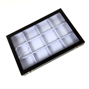 Espositore per Perle con Coperchio Bianco, 12 Scomparti