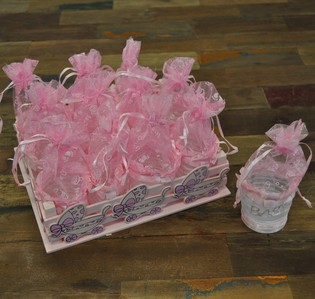 Cassetta Decorativa con 12 Confezioni Regalo - Rosa