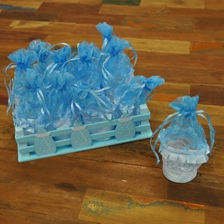 Cassetta Decorativa con 12 Confezioni Regalo - Blu