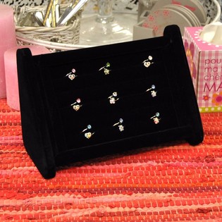 ESPOSITORE PER ANELLI VELLUTO NERO (1 pz.)